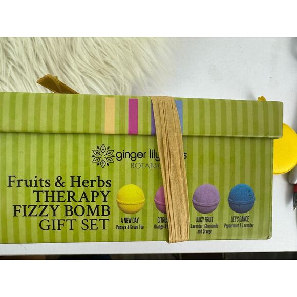 Ginger Lily Farms Fruits & Herbs Therapy Fizzy Bath Bomb Gift Set, 4 Ct, 3 Oz ea - Picture 6 of 9